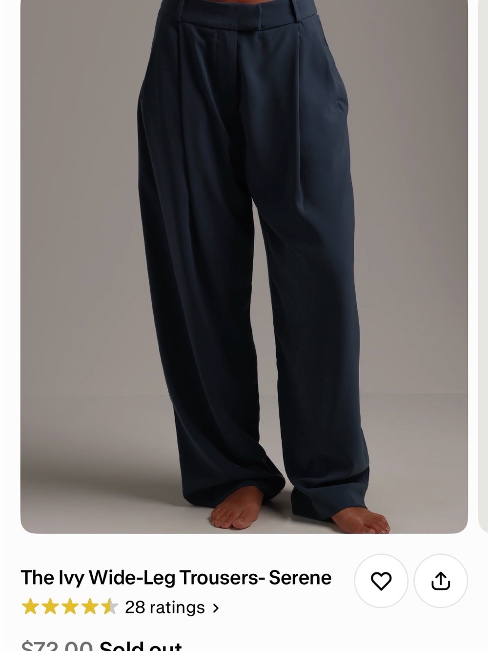 The Ivy Wide-Leg Trousers - Serene Navy
